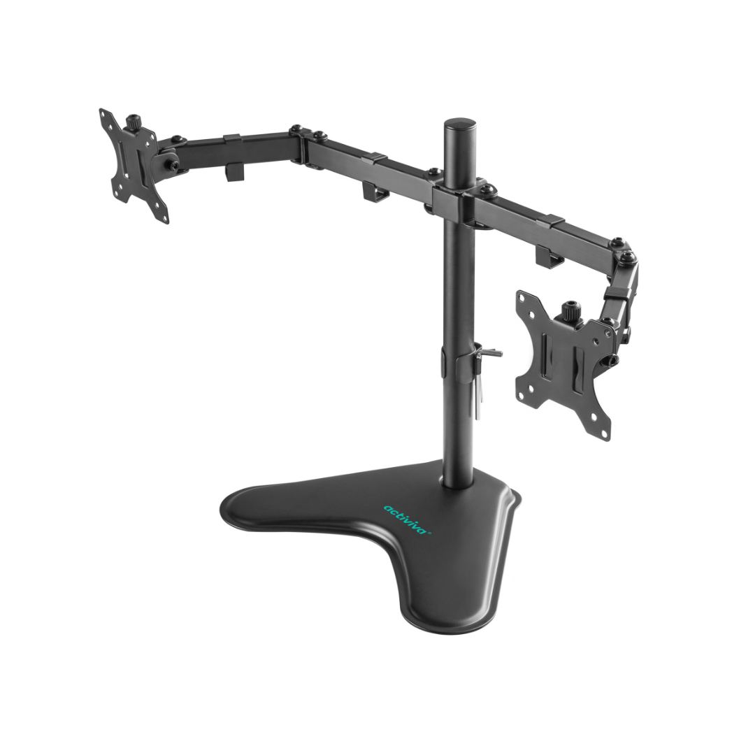 MBEAT Activiva Dual-Screen Articulating Monitor Arm LS Free-Standing Desk Base