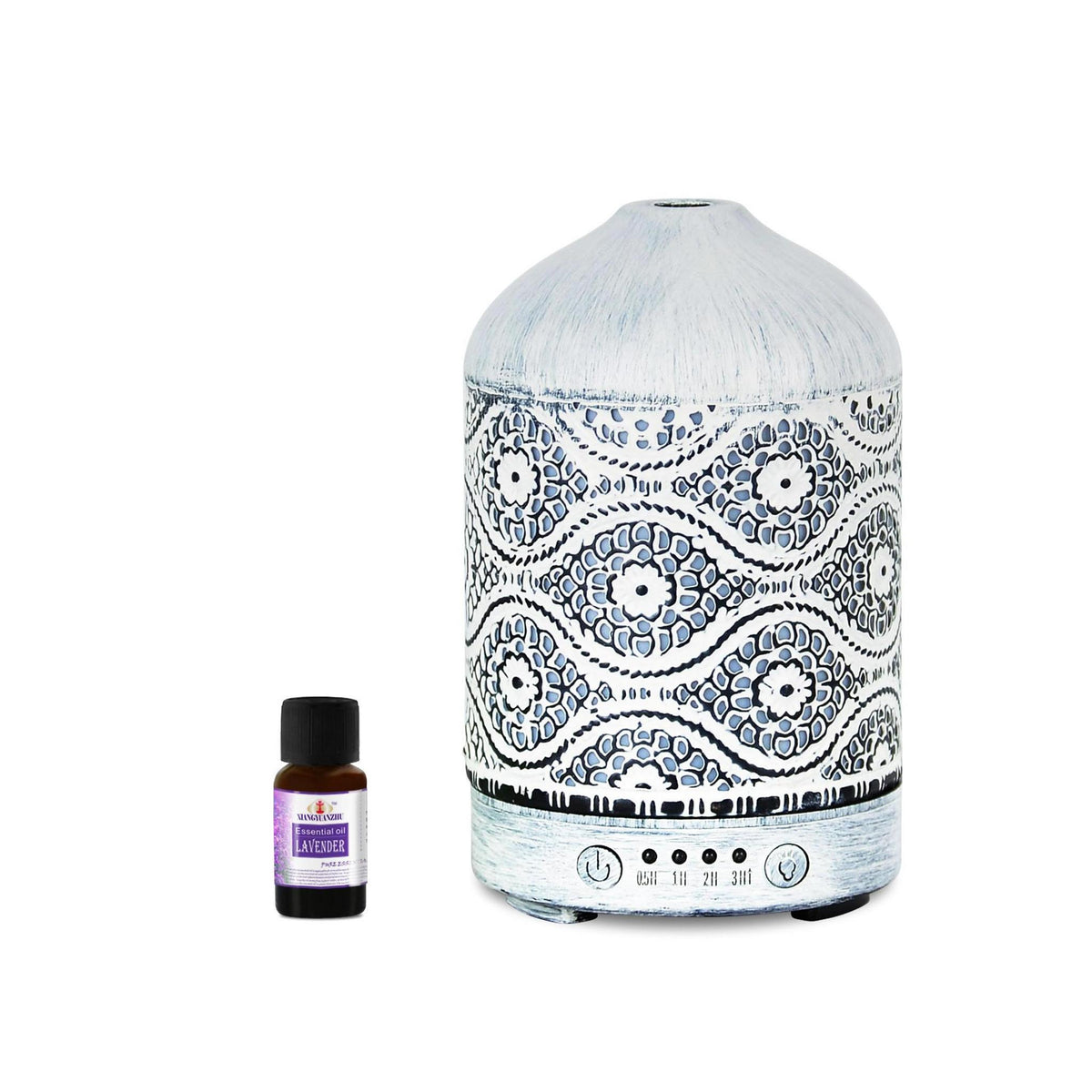 MBEAT Activiva Metal Essential Oil Diffuser Vintage White 100ml 7 LED Colours