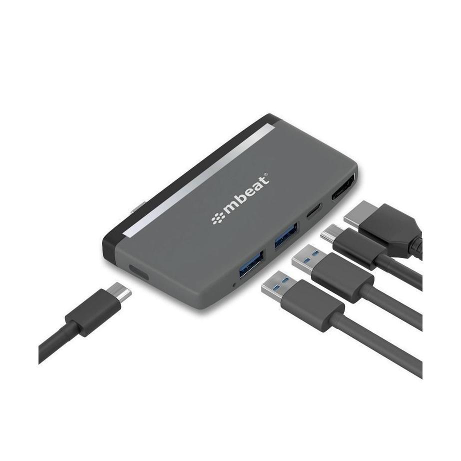 MBEAT Essential Pro 5-IN-1 USB-C Hub 4K HDMI 5Gbps USB-A USB-C PD