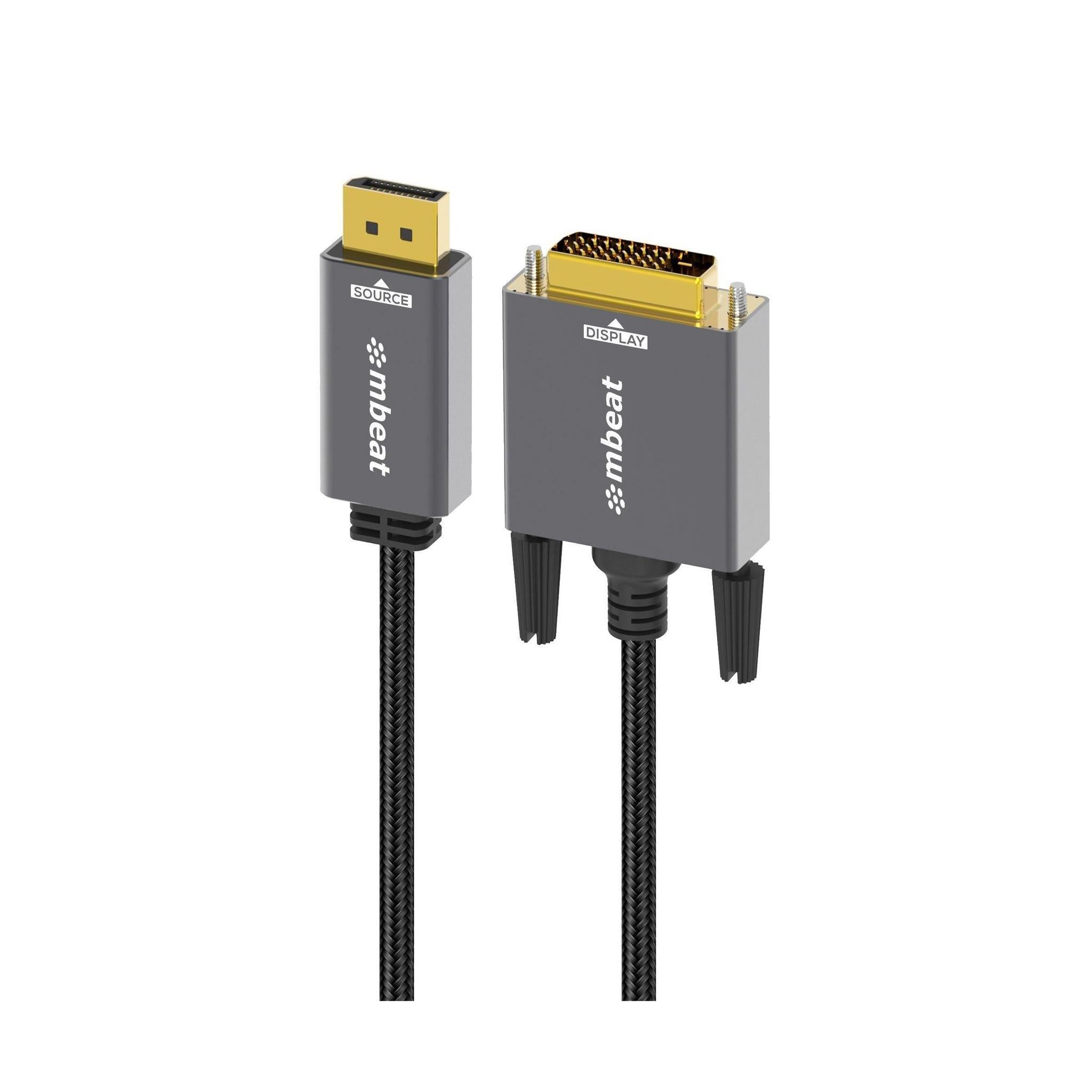 MBEAT Tough Link 1.8m DisplayPort to DVI-D Cable 1080p 60Hz