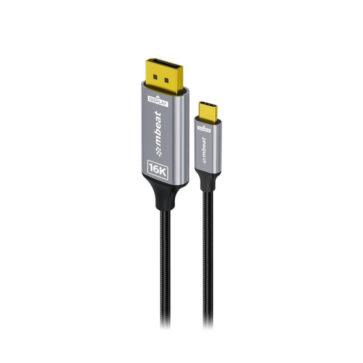 MBEAT Tough Link 1.8m USB-C to DP Cable Space Grey 40Gbps 16K