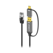 MBEAT Tough Link 2m USB-C to RJ45 Ethernet Cable Space Grey