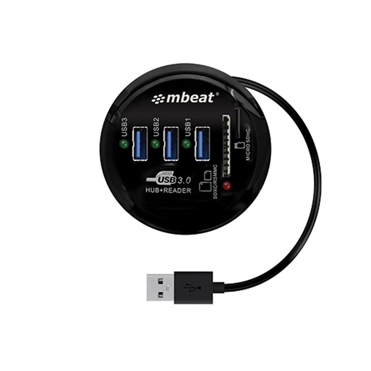 MBEAT USB 3.0 Hub with SD microSD Card Reader Up to 2TB