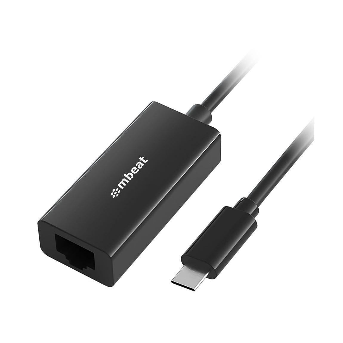MBEAT USB-C Gigabit Ethernet Adapter Black RJ45