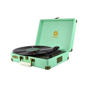 mBeat Woodstock Retro Turntable Player Tiffany Blue 2 Speakers