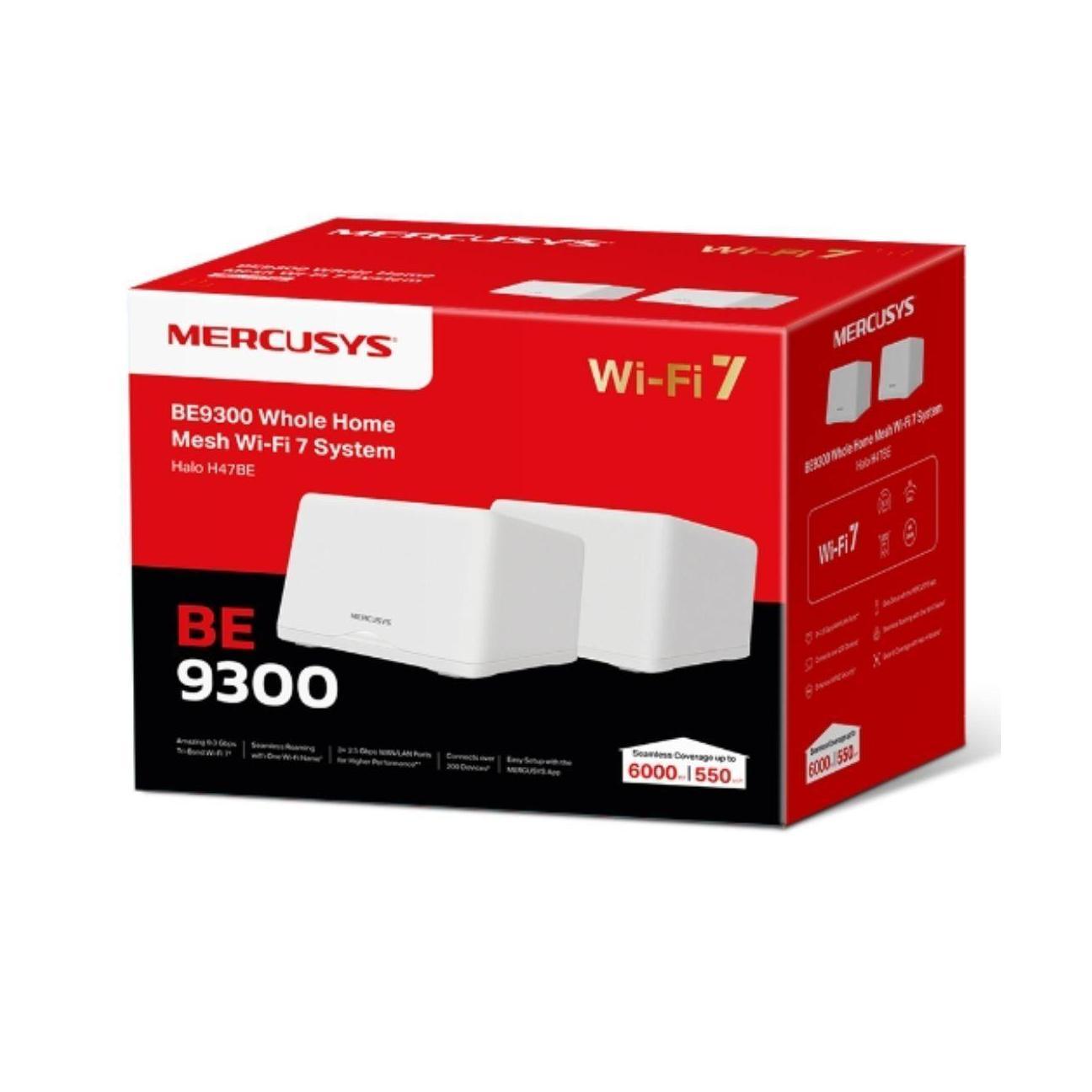 Mercusys Halo H47BE(2-pack) BE9300 Whole Home Mesh Wi-Fi 7 System 9214 Mbps T...