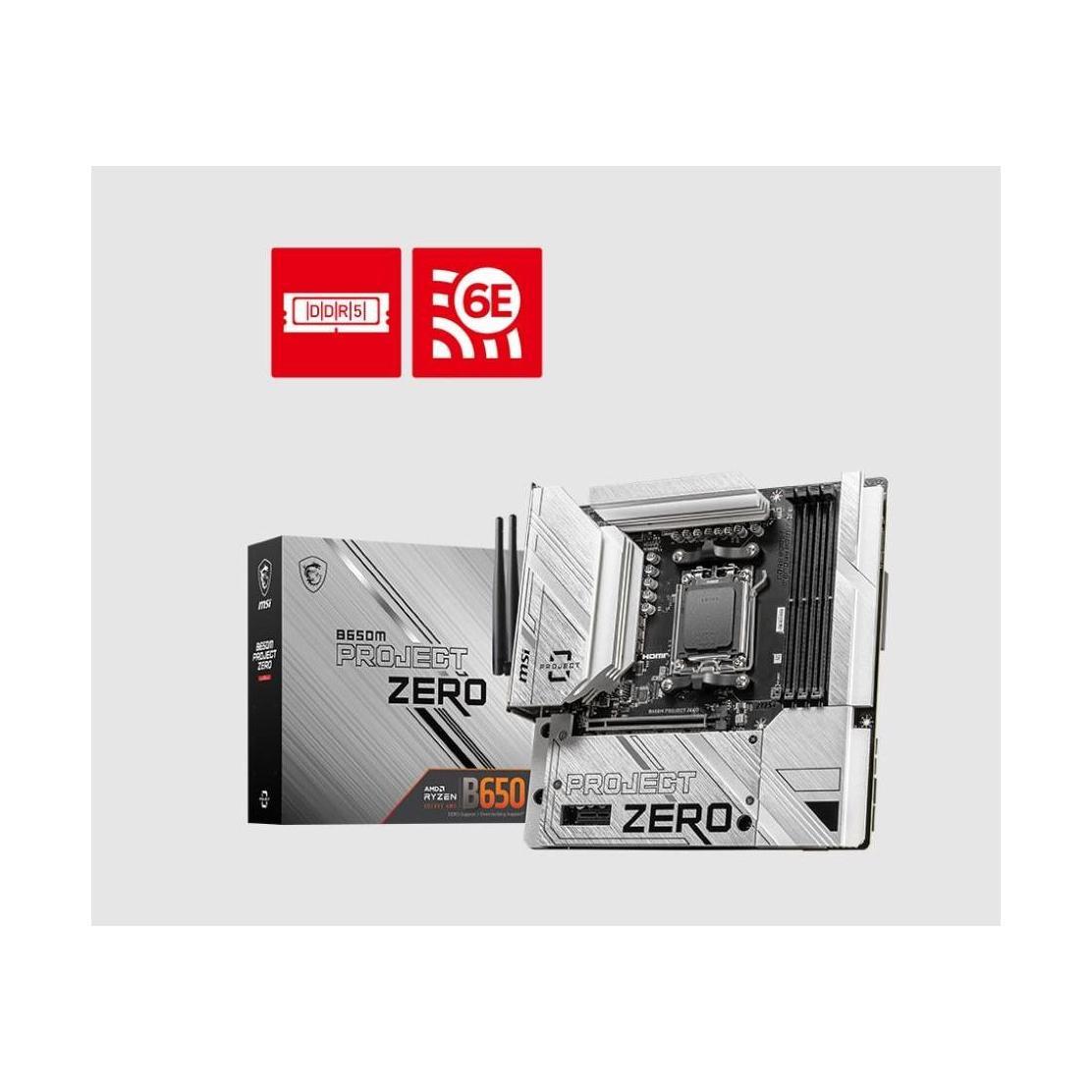 MSI B650M PROJECT ZERO Motherboard AMD B650 4x DDR5 128GB 1x HDMI 2x M.2 USB ...
