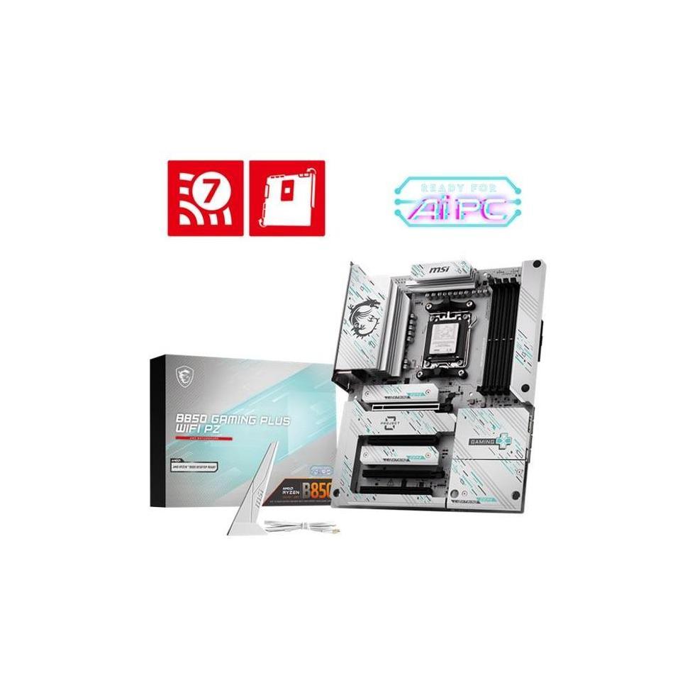 MSI B850 GAMING PLUS WIFI PZ 4x DDR5 3x M.2 4x PCIe x16 WiFi 7 Motherboard