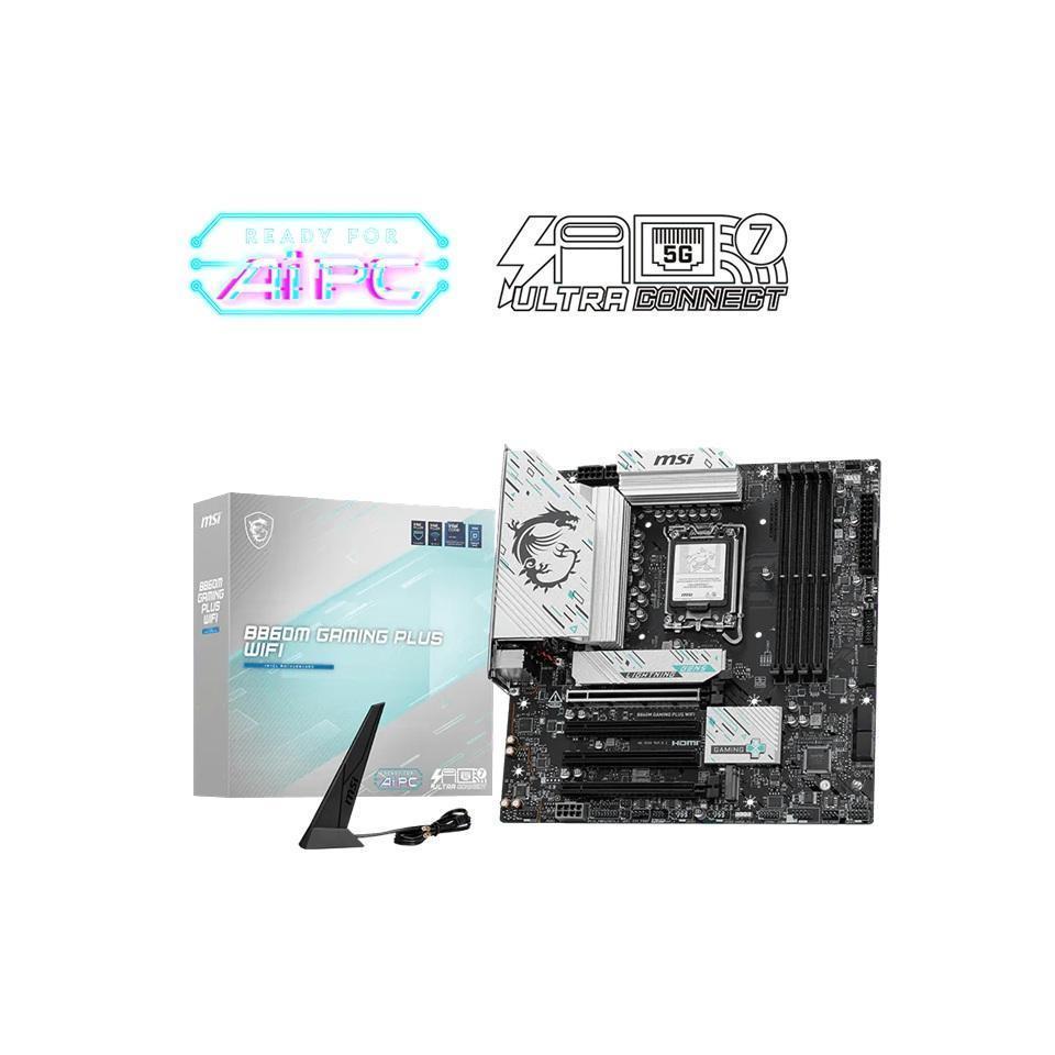 MSI B860M GAMING PLUS WIFI INTEL B860 4x DDR5 3x M.2 4x PCI-E x16 Motherboard WiFi 7