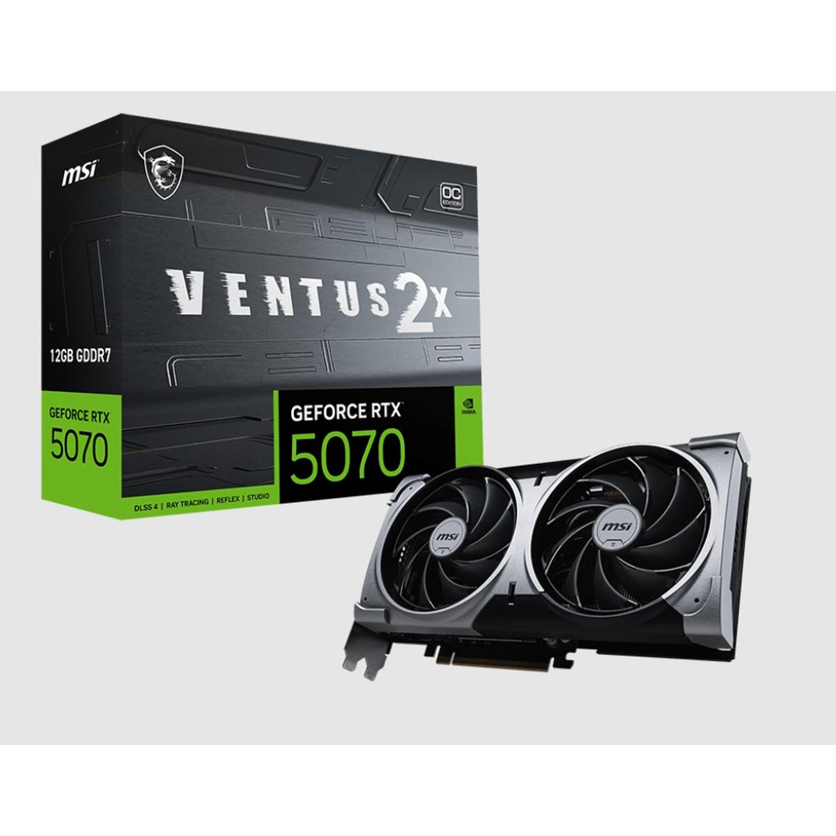 MSI GeForce RTX 5070 12G VENTUS 2X OC 12GB GDDR7 PCIe 5.0 Graphics Card