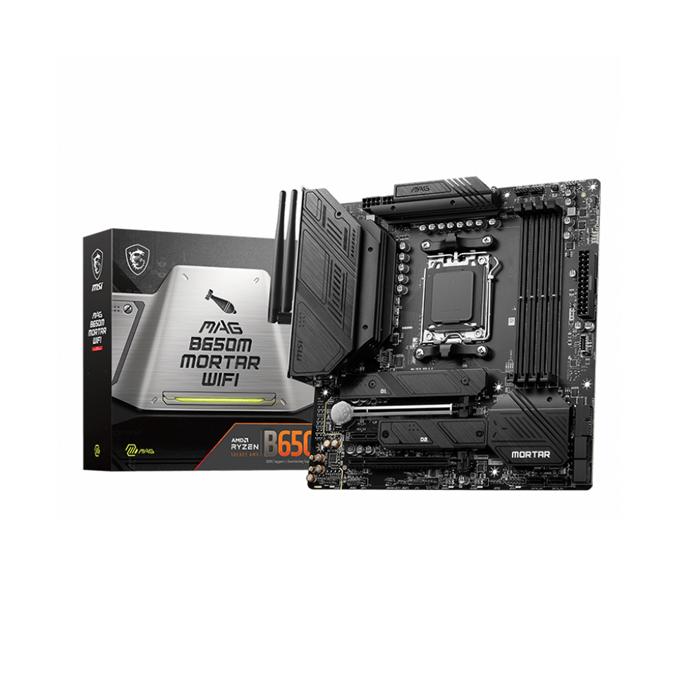 MSI MAG B650M MORTAR WIFI AMD AM5 mATX Motherboard 4x DDR5 ~128GB 1x PCI-E x1...