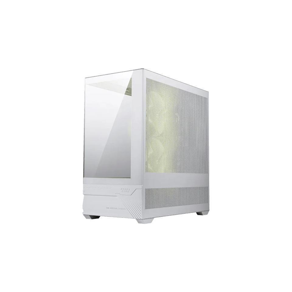 MSI MAG PANO M110R White Mini Tower Micro-ATX/Mini-ITX 270° Glass 3x ARGB Fans