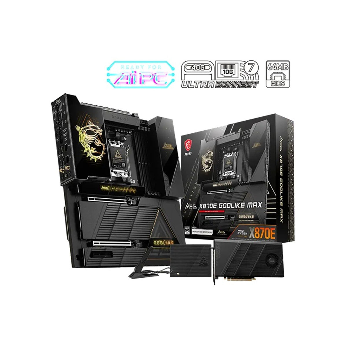 MSI MEG X870E GODLIKE MAX AM5 DDR5 PCIe 5.0 Wi-Fi 7 USB4 10G+5G LAN