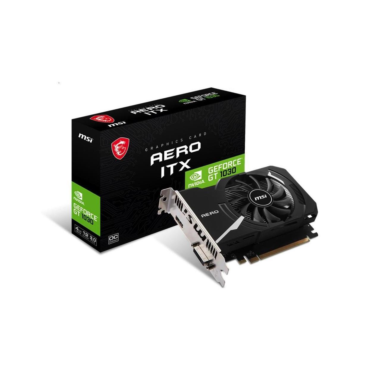 MSI nVidia GeForce GT 1030 AERO ITX 4GD4 OC Video Card PCI-e 3.0 1430 MHz Boo...