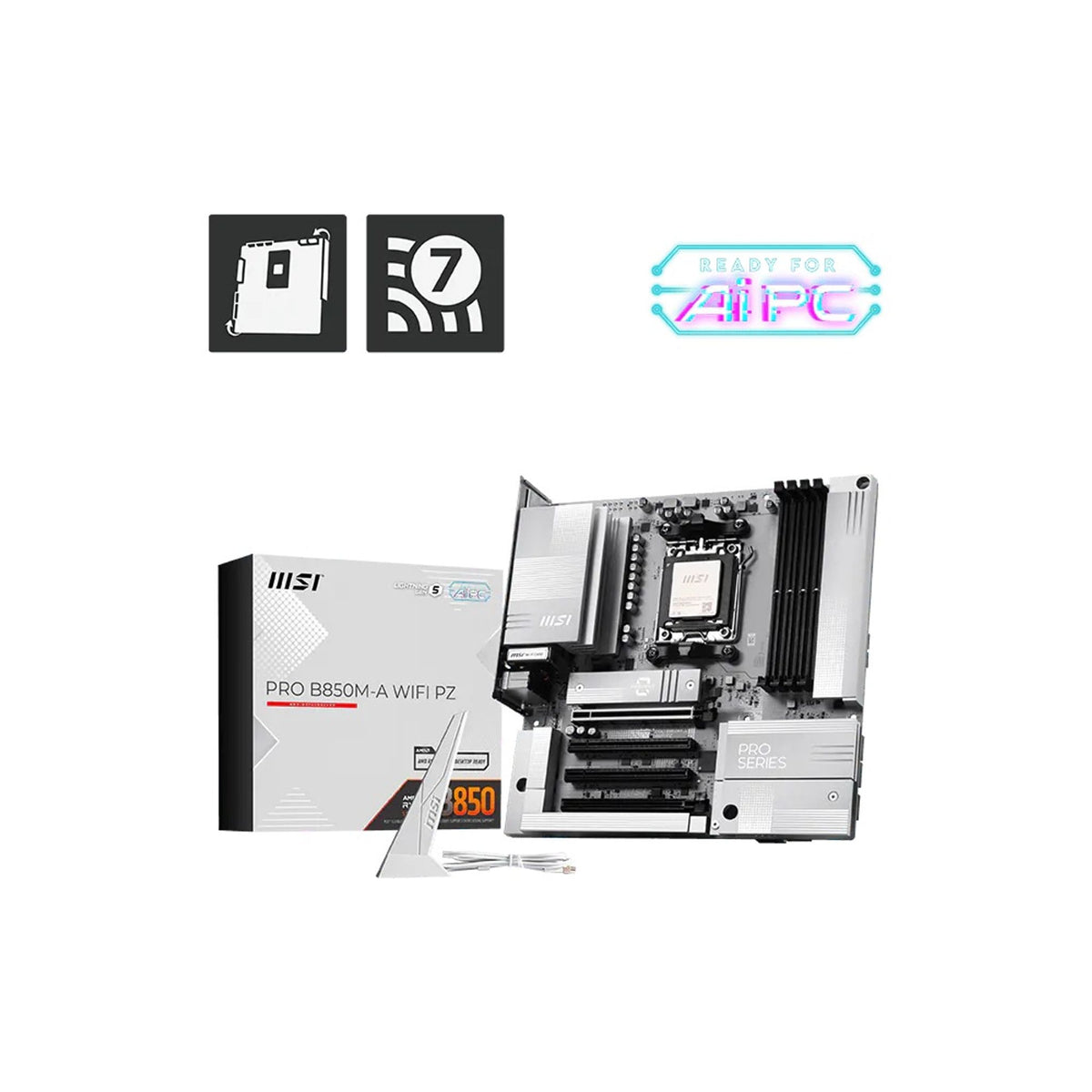 MSI PRO B850M-A WIFI AM5 DDR5 256GB 2x M.2 Wi-Fi 7 Motherboard