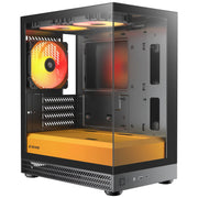 OKINOS AQUA UNO CANARY Mini Tower Micro-ATX/ITX Tempered Glass 3×120mm ARGB