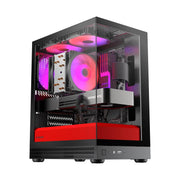 OKINOS AQUA UNO SCARLET Mini Tower Micro-ATX/ITX 270° Tempered Glass USB-C 3×