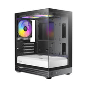 OKINOS AQUA UNO ZEBRA Mini Tower Micro-ATX/ITX Tempered Glass 3×120mm ARGB Fans USB-C