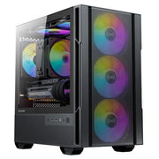 OKINOS Cypress 3 ARGB Micro ATX Case 4x120mm ARGB Fans Tempered Glass Black