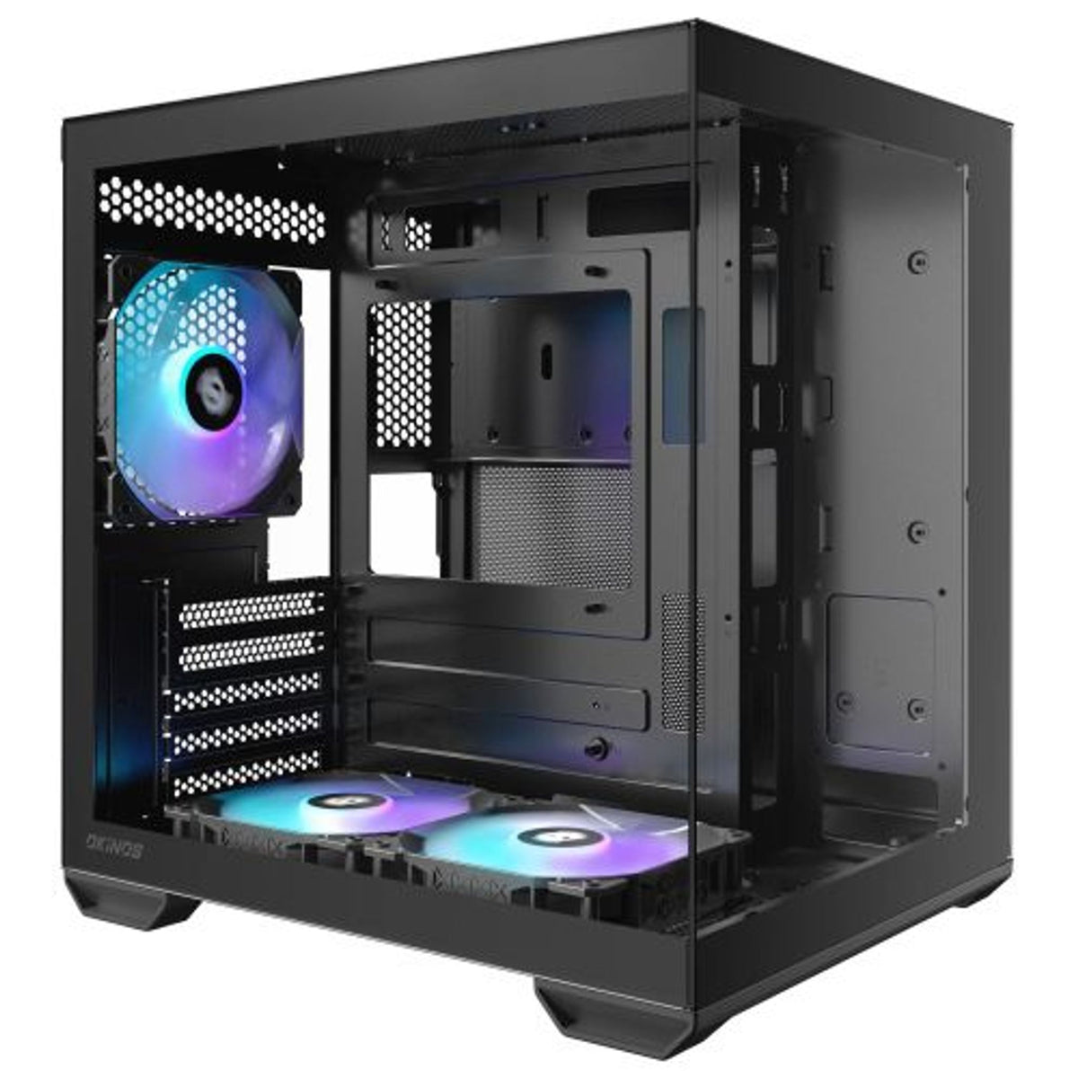 OKINOS Mirage 4 ES Black Mini Tower Case mATX/ITX Tempered Glass 3x120mm ARGB
