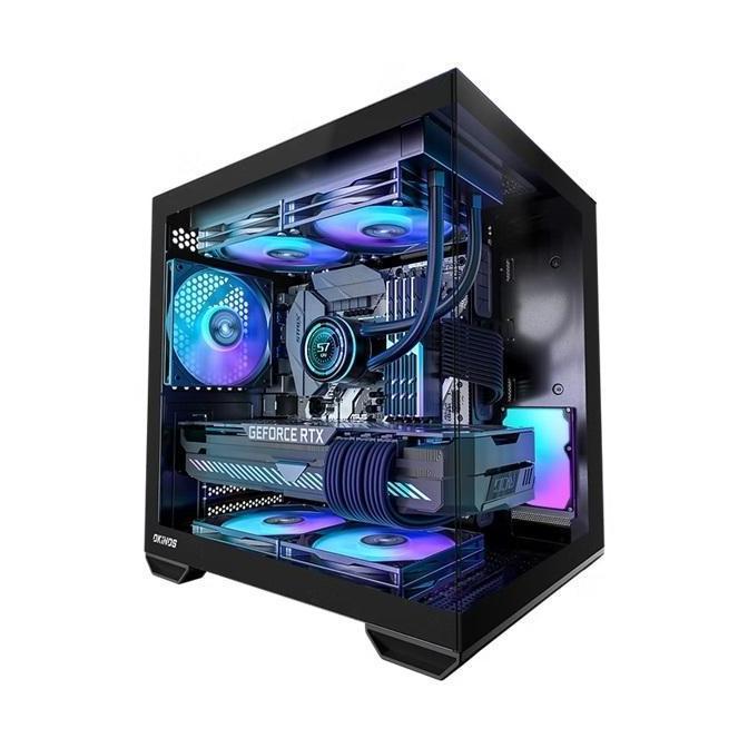 OKINOS Mirage 4 mATX ARGB Case 4x ARGB Fans 2x USB3.0 1x USB-C Black Tower Case