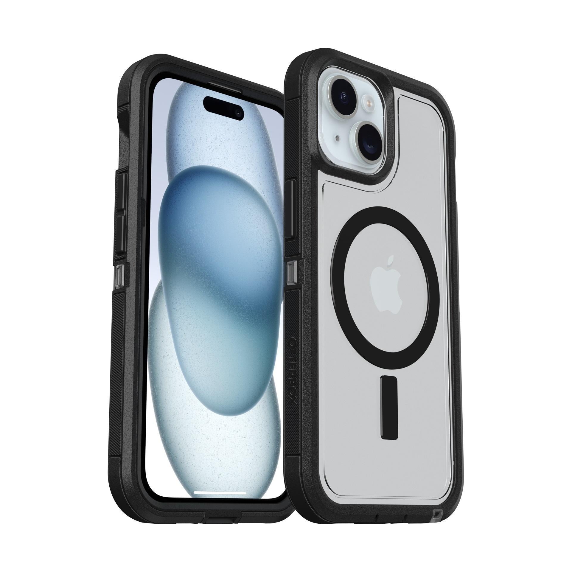 OtterBox Defender XT Clear MagSafe Case for iPhone 17e/16e/15/14/13 6.1" Clear/Black