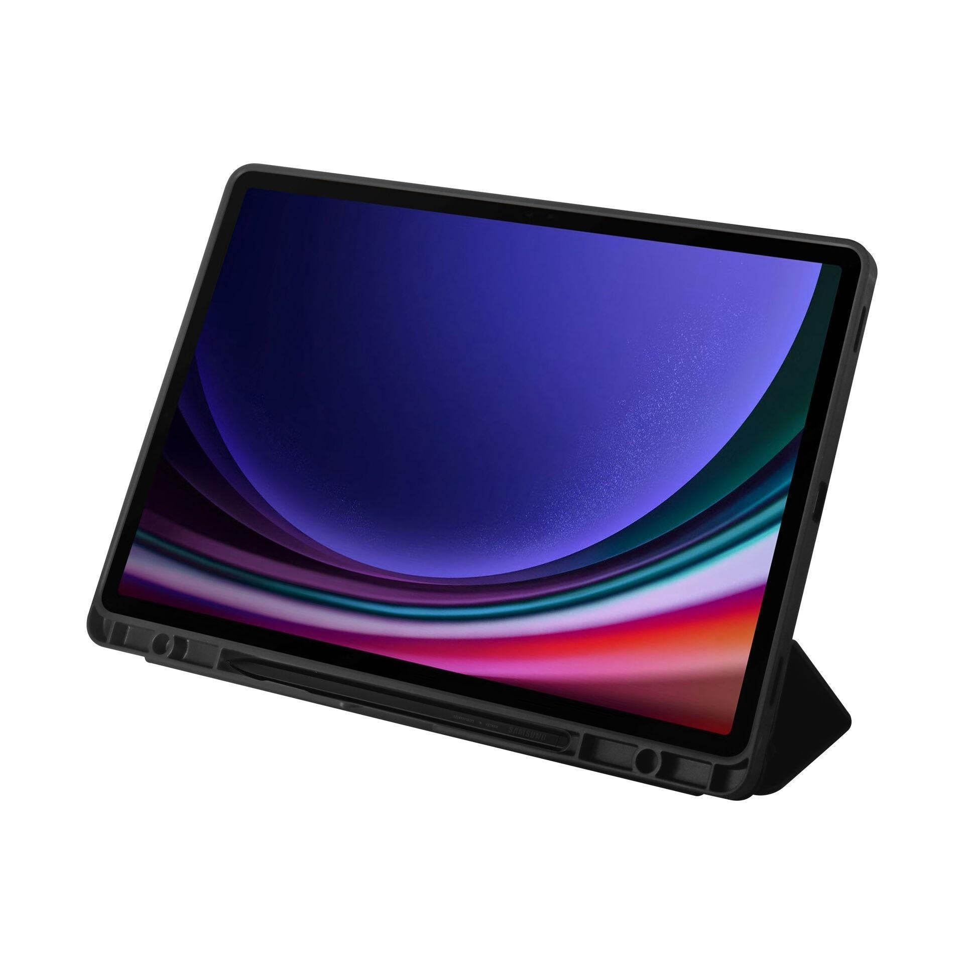 OtterBox React Folio Samsung Galaxy Tab S10+/S9+ 12.4" Case Black DROP+ Mil Spec Raised Edges