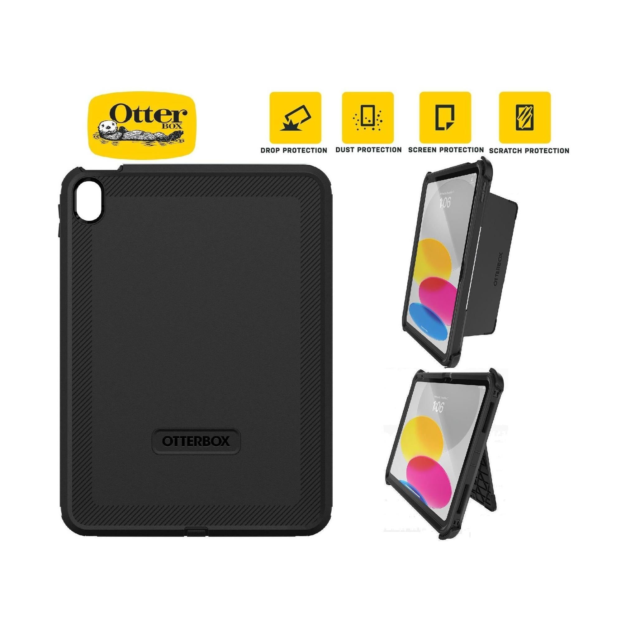 OtterBox Rugged Defender Apple iPad 11" A16 Kickstand Case Black