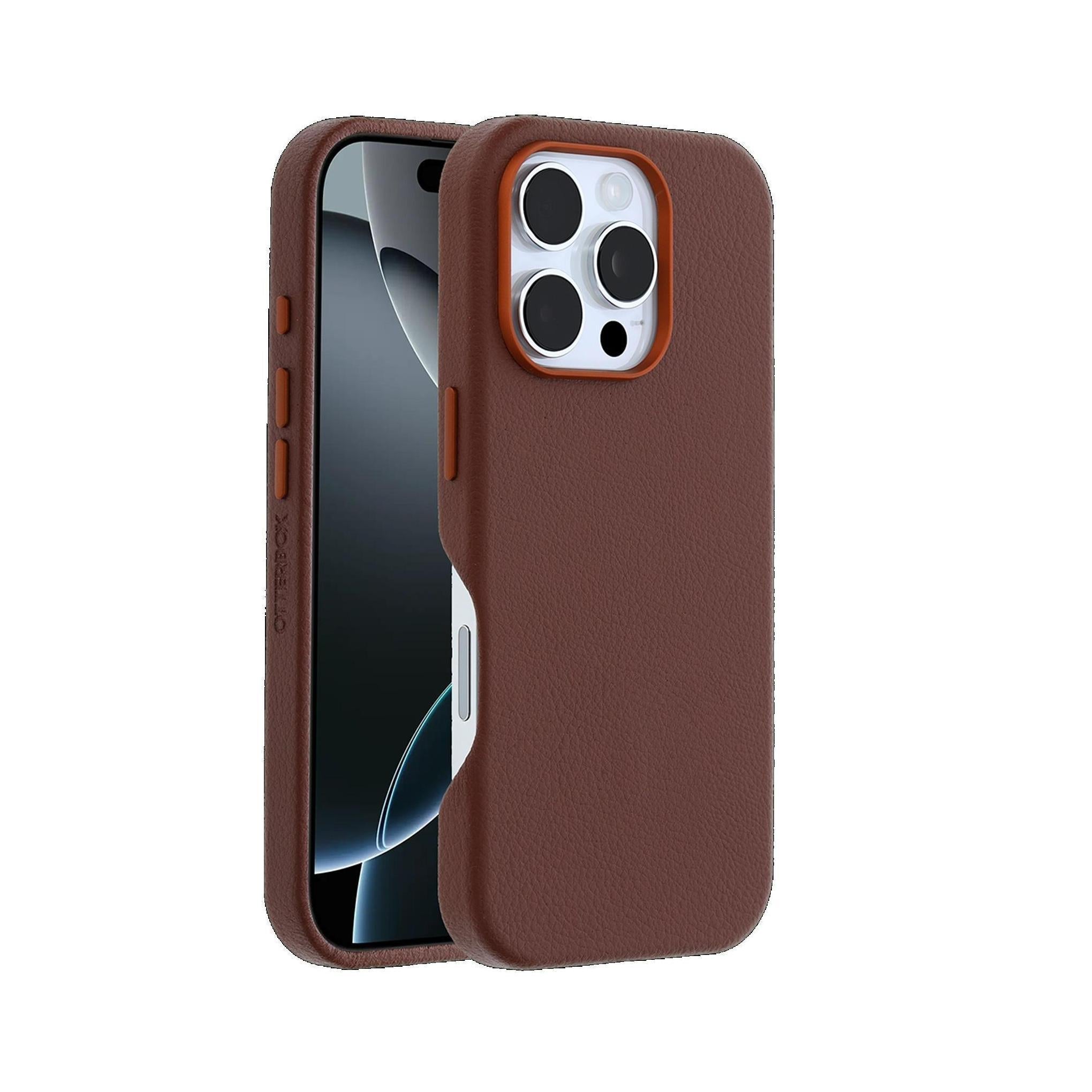 OtterBox Symmetry MagSafe Cactus Leather iPhone 16 Pro Max Case Brown