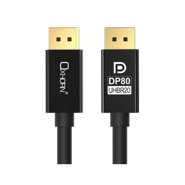 Oxhorn 4K DisplayPort 2.1 DP80 Cable 1.8m Male to Male V2.1 16K@60Hz Gold-Pla...