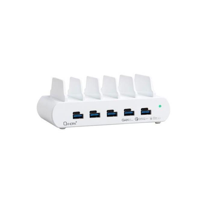 Oxhorn PoverDelivery150W 5 Port (A+C) Fast Charging Dock with build-in rack5 ...
