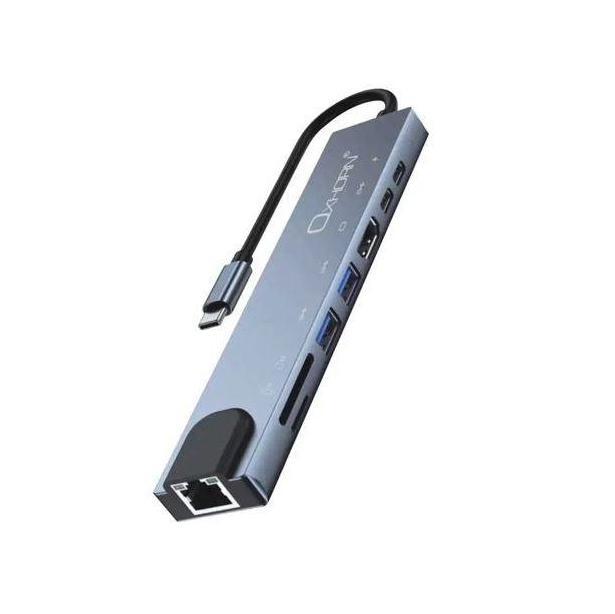 Oxhorn SuperSpeed 8-in-1 USB C to HDTV Adapter Hub 1xHDMI 4K 1xEtherne LAN 2 ...