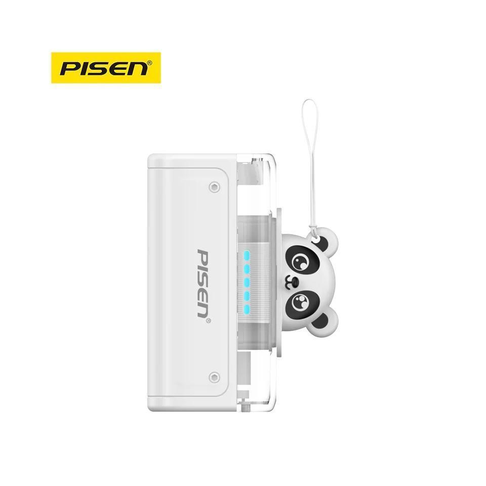 PISEN 2-in-1 Wall Charger 5000mAh White USB-A C 22.5W PD CCC Certified