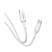 PISEN Mr White Lightning to USB-C 1M PD Fast Charge Cable White 3A