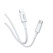 PISEN Mr White Lightning to USB-C 2M PD Fast Charge Cable White 3A Data Sync