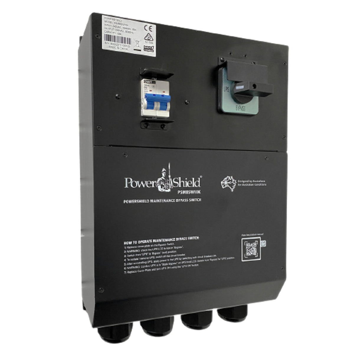 PowerShield Wall Mount 1:1 Maintenance Bypass Switch 6-10kVA UPS Interlocked