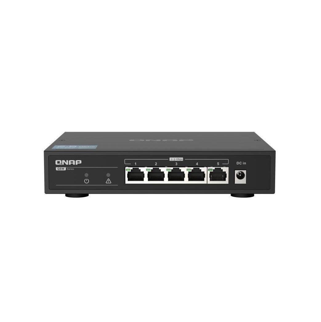 QNAP QSW-1105-5T 5 Port Gigabit Switch Supports up to 2.5Gbe Connectivity Plu...