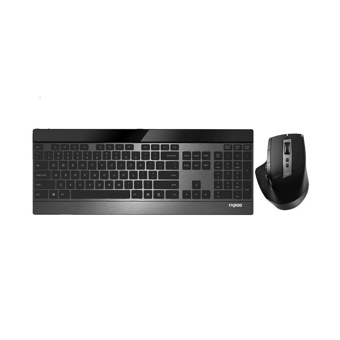 Rapoo 9900M Bluetooth 2.4G Wireless Ultra-slim Keyboard Mouse Adjustable DPI