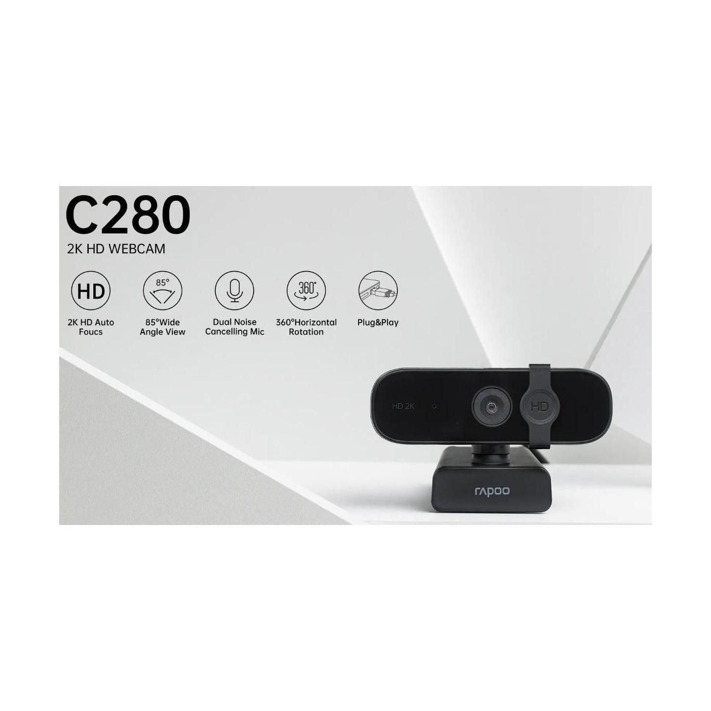 Rapoo C280 2K Wide Angle Plug-and-Play Webcam