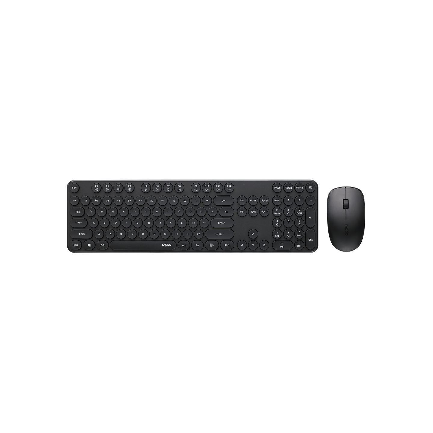 RAPOO Wireless Stylish Spill-Resistant Retro Style Round Key 1000DPI 2.4G Con...