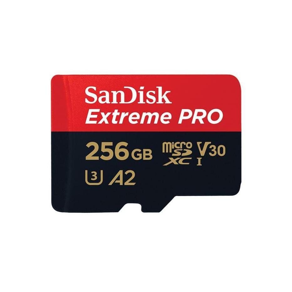 SanDisk Extreme Pro 256GB microSDXC UHS-I 200MB/s V30 U3 A2 SD Adaptor