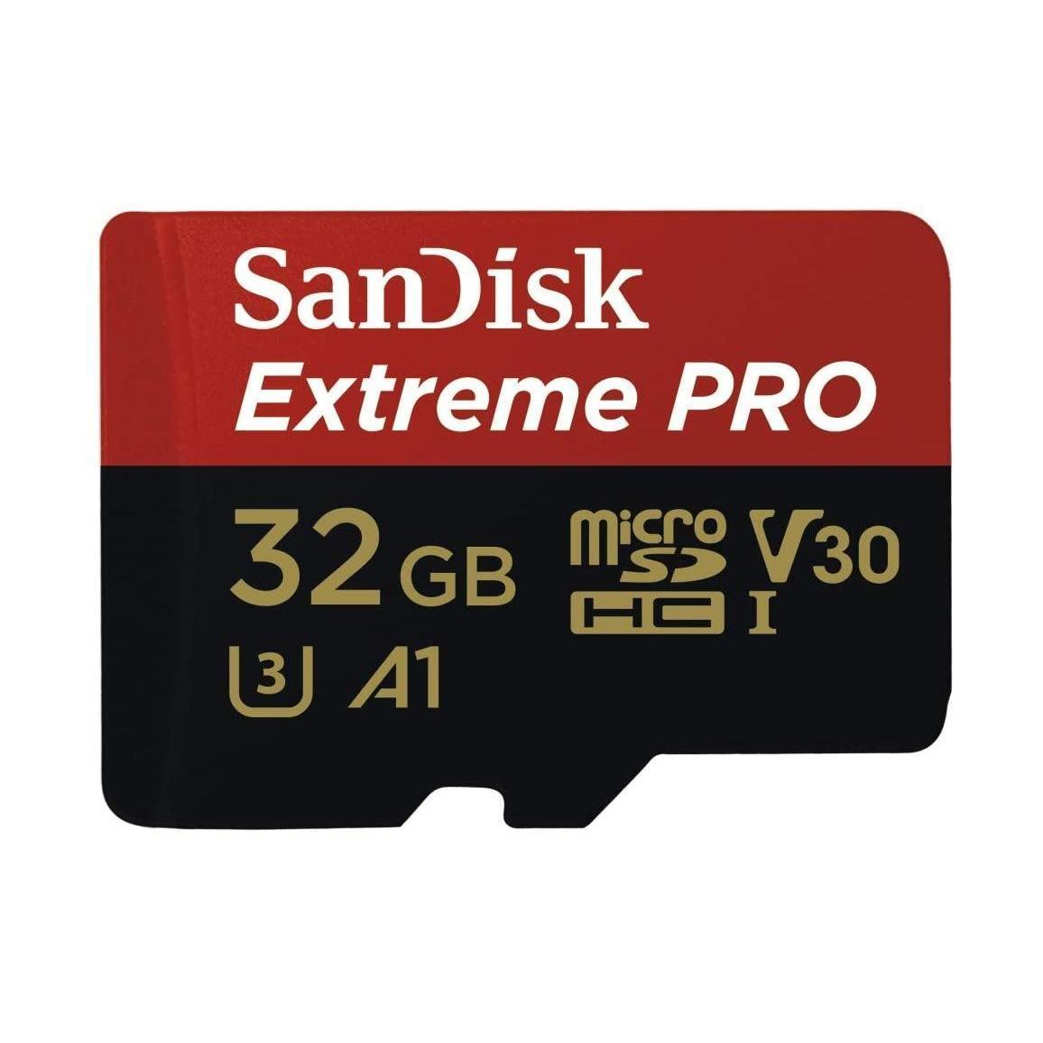 SanDisk Extreme Pro 32GB microSD 100MB/s V30 U3 C10 UHS-1 SD Adaptor