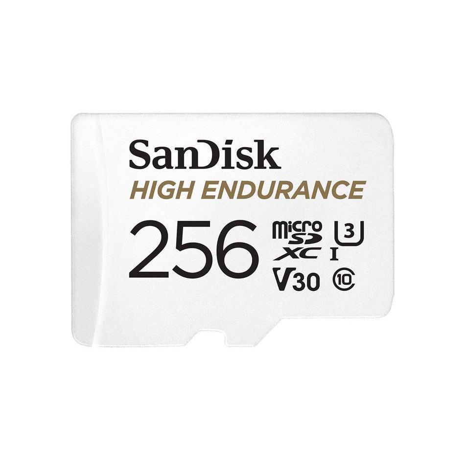 SanDisk High Endurance 256GB microSD 100MB/s C10 U3 V30 Waterproof Shockproof SD Adaptor