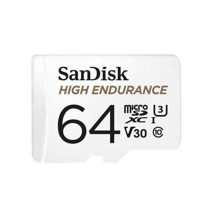 SanDisk High Endurance 64GB microSD 100MB/s 40MB/s C10 U3 V30 Waterproof Shockproof SD Adaptor