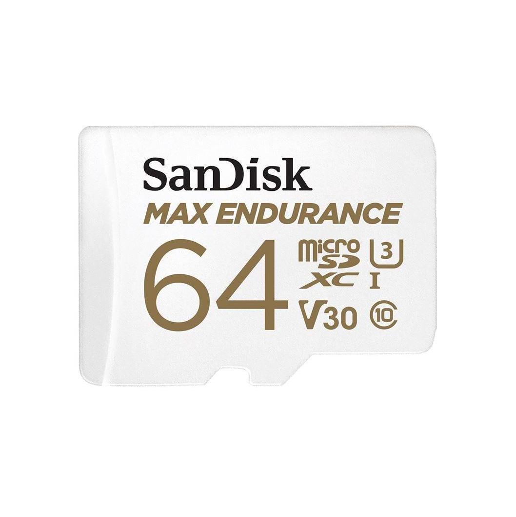 SanDisk Max Endurance 64GB microSD 100MB/s C10 U3 V30 Waterproof Shockproof SD Adaptor