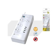 Sansai 4 Outlet Surge Protector With 4 USB Ports Master Switch Right Angle Plug
