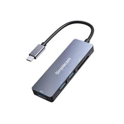 Simplecom CH255 USB-C 5-in-1 Multiport Adapter 3-Port USB-A Hub SD MicroSD Card Reader