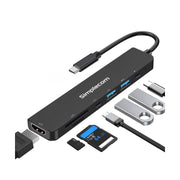Simplecom CH547 USB-C 7-in-1 Multiport Adapter HDMI Card Reader PD