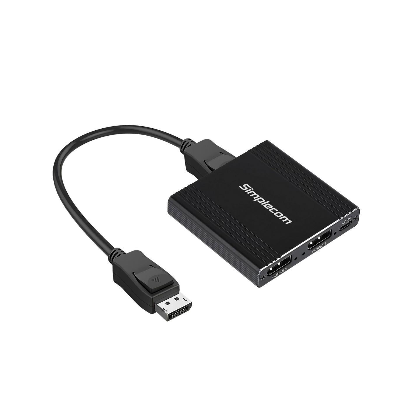 Simplecom CM214 DisplayPort Splitter 1 IN 2 OUT MST Hub for Dual Extended Scr...