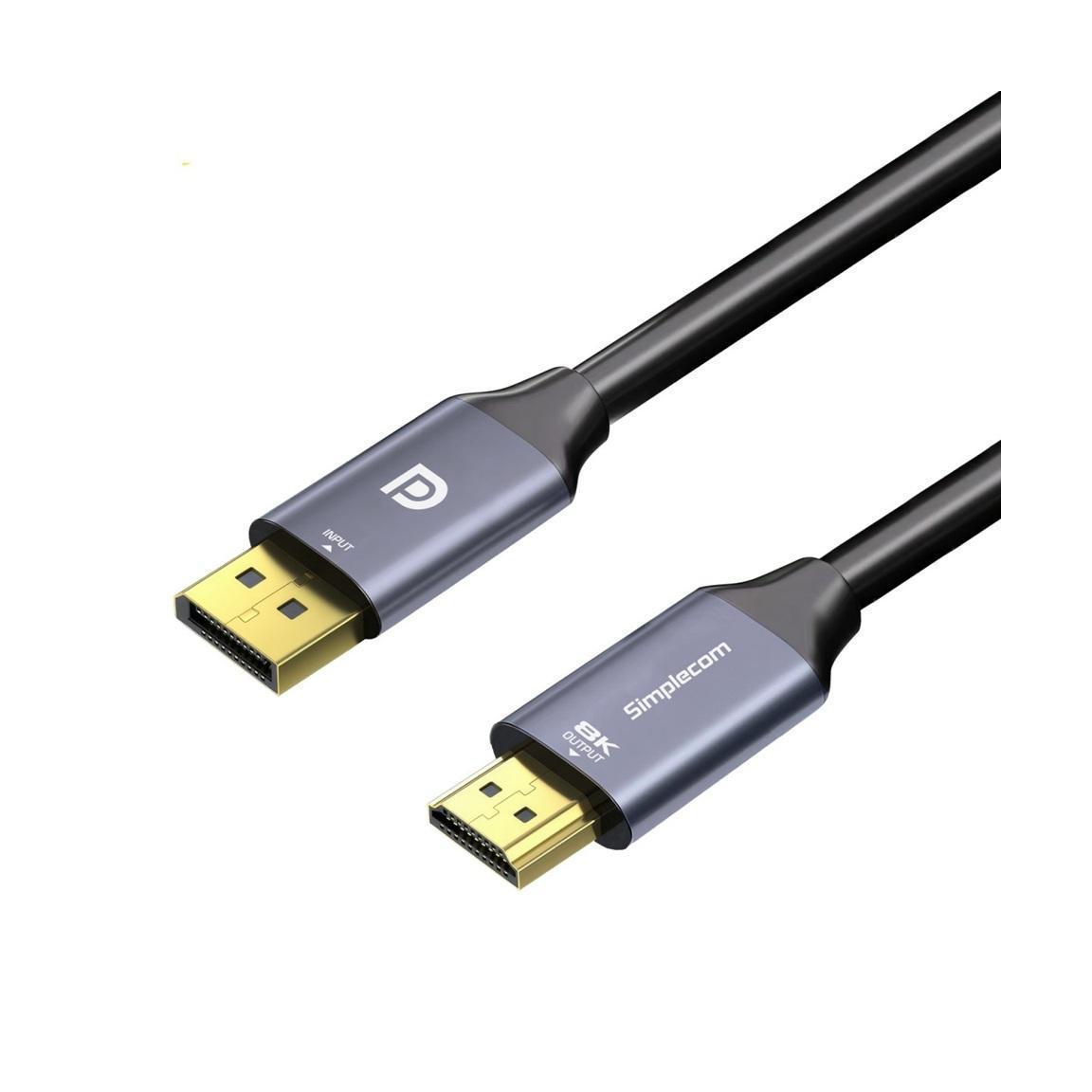 Simplecom DA218 Active DisplayPort 1.4 to HDMI 2.1 Cable 1.8M HDR 8K@60Hz